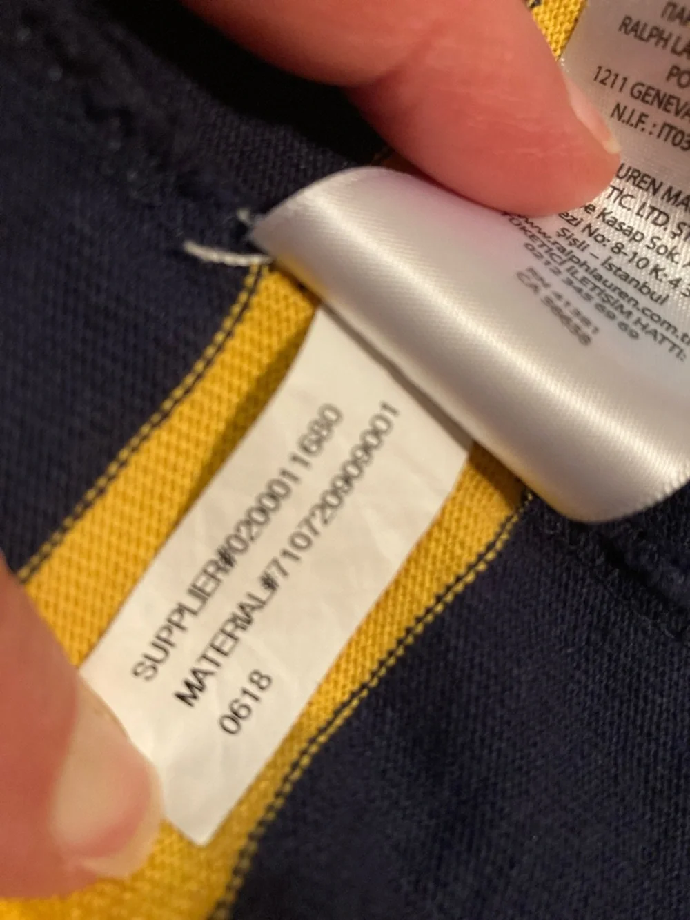 Polo Ralph Lauren Navy and Yellow Striped Rugby Shirt